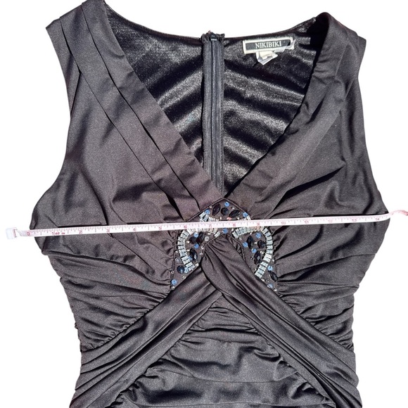 Nikibiki Black Ruched Mini Dress size Small - Picture 9 of 13